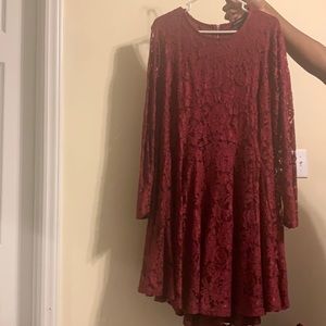 Ashley Stewart Burgundy Lace dress..